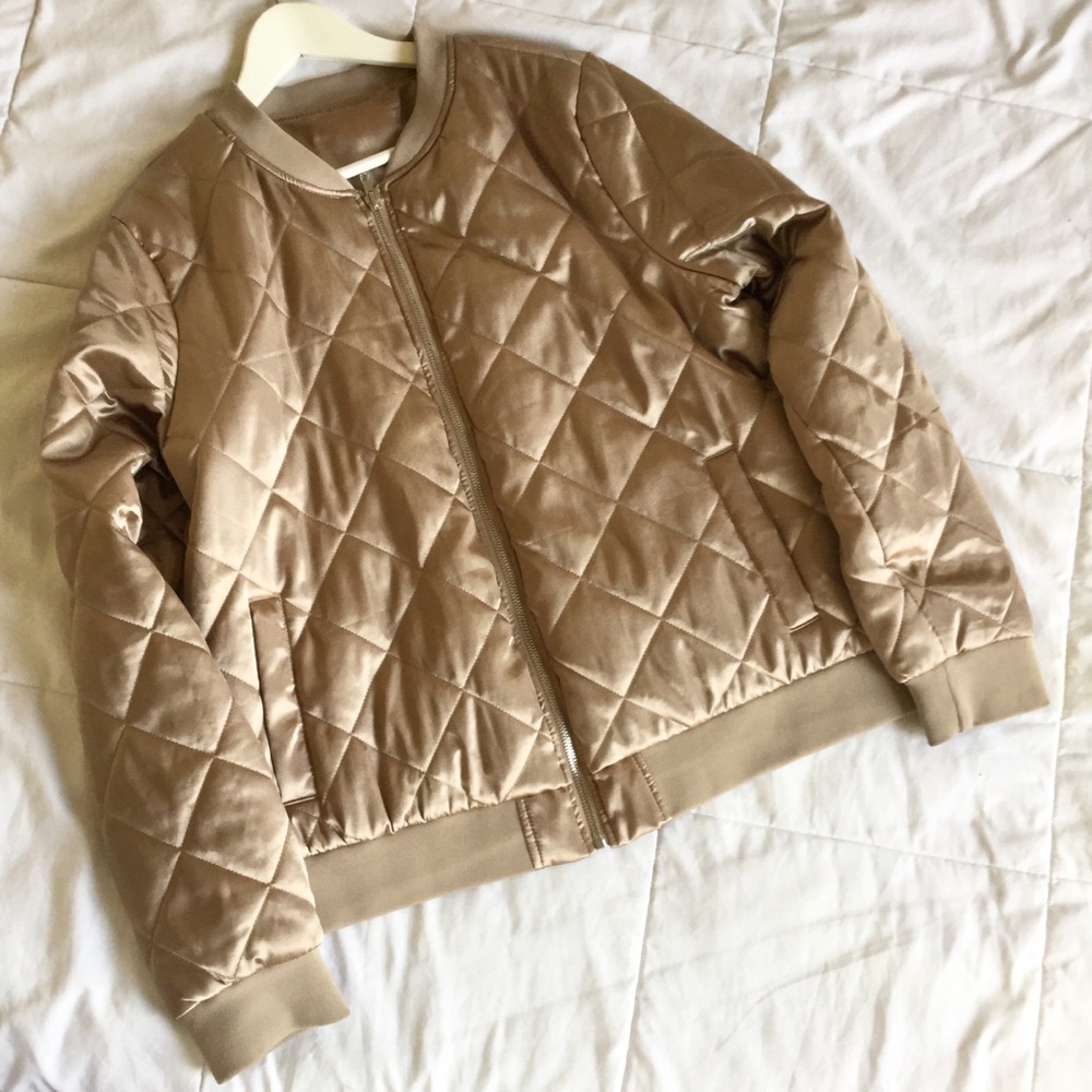 Gold Quilted Bomber